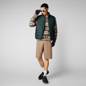 Save The Duck Adam Puffer Vest Verde Negras | MFPEJ1243