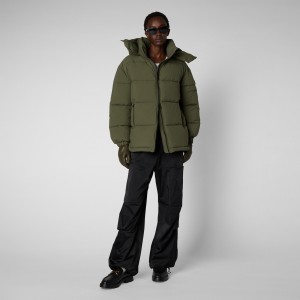 Save The Duck Aida Puffer Coat with Detachable Hood Verde | ONPDZ8716