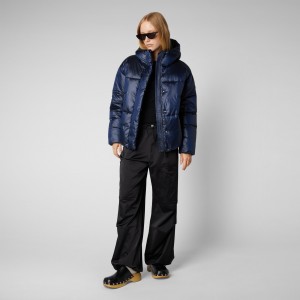 Save The Duck Aimie Puffer Jacket Azules Negras | HACDJ2817