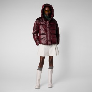 Save The Duck Aimie Puffer Jacket Burdeos Negras | QRVDO5176