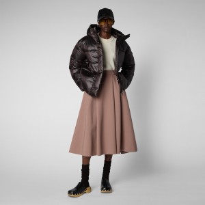 Save The Duck Aimie Puffer Jacket Marrones Negras | ZXTUK7108