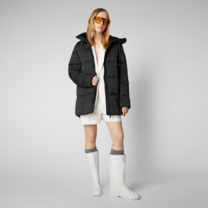 Save The Duck Alena Encapuchado Puffer Coat Negras | ZLRSE1708