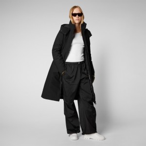 Save The Duck Alkinia Coat with Detachable Hood Negras | HYXAW3019