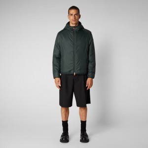 Save The Duck Allium Encapuchado Jacket Verde Negras | XHPTV4389