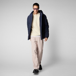 Save The Duck Alter Encapuchado Acolchado Parka Azul Marino Azules | FZMBQ0917