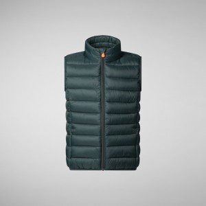 Save The Duck Andy Puffer Vest Verde Negras | BJRVH3510