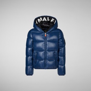 Save The Duck Artie Encapuchado Puffer Jacket Azules | FOAIT6401