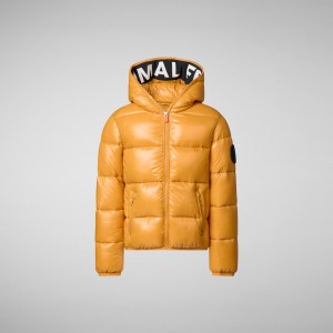 Save The Duck Artie Encapuchado Puffer Jacket Amarillo | XNUJM4093