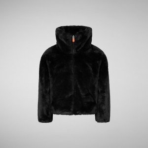 Save The Duck Ceri Faux Fur Reversible Jacket Negras | CMGDJ8345