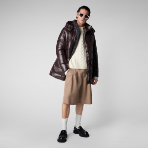 Save The Duck Christian Encapuchado Puffer Coat Marrones Negras | TFHEB4325