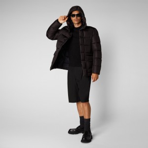 Save The Duck Cliff Encapuchado Puffer Coat Marrones Negras | BNWGK9410