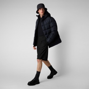 Save The Duck Cliff Encapuchado Puffer Coat Azules Negras | WVCBZ2517