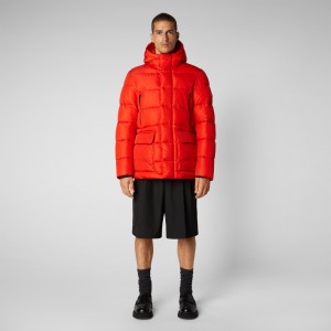 Save The Duck Cliff Encapuchado Puffer Coat Rojas | VLGCU9623