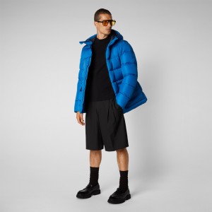 Save The Duck Cliff Encapuchado Puffer Coat Azules | IYRAJ0318