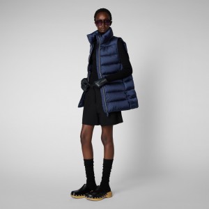 Save The Duck Coral Puffer Vest Azules Negras | OESDK6981