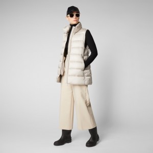 Save The Duck Coral Puffer Vest Beige | GDIRH8042