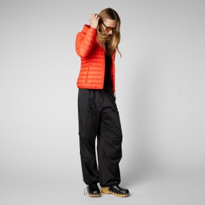 Save The Duck Daisy Encapuchado Puffer Jacket Rojas | RYJWL4301