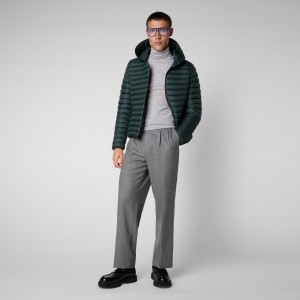 Save The Duck Donald Encapuchado Puffer Jacket Verde Negras | XBZAR9650