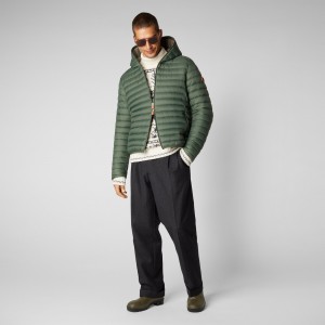 Save The Duck Donald Encapuchado Puffer Jacket Verde | TGIXK3274