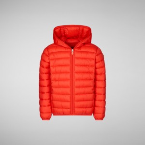 Save The Duck Dony Encapuchado Puffer Jacket Rojas | AQNVR3915