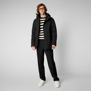 Save The Duck Elon Encapuchado Parka Negras | DHSGM9704
