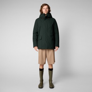 Save The Duck Elon Encapuchado Parka Verde Negras | CMSTQ5078