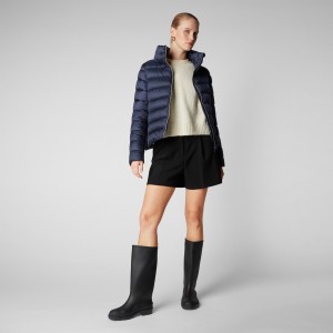 Save The Duck Elsie Puffer Jacket Azules Negras | SYLTJ0597