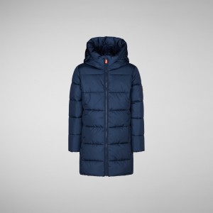 Save The Duck Ginny Encapuchado Puffer Coat Azul Marino Azules | QGBKE6158