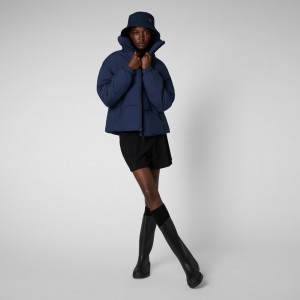 Save The Duck Hina Puffer Jacket Azul Marino Azules | QGIVU9214
