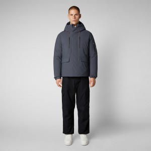 Save The Duck Hiram Encapuchado Parka Gris Negras | WUCPD4681