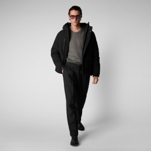 Save The Duck Hiram Encapuchado Parka Negras | DYLNI6597