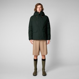 Save The Duck Hiram Encapuchado Parka Verde Negras | POUQT7216