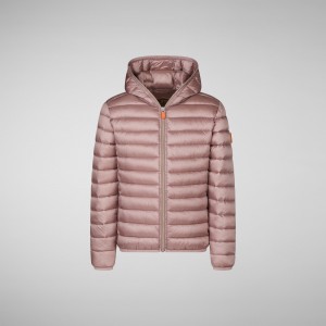 Save The Duck Iris Encapuchado Puffer Jacket Rosas | ZERNX2085