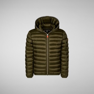 Save The Duck Iris Encapuchado Puffer Jacket Verde | FHZVR4789