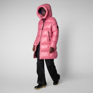 Save The Duck Isabel Encapuchado Puffer Coat Rosas | ZRGBT4192