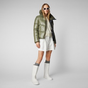 Save The Duck Isla Puffer Jacket Verde | FJZCY9402