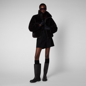Save The Duck Jeon Reversible Faux Fur Jacket Marrones Negras | OLRDH6231