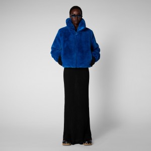 Save The Duck Jeon Reversible Faux Fur Jacket Azules | PKMWV7406