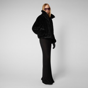 Save The Duck Jeon Reversible Faux Fur Jacket Negras | BDRZS9058