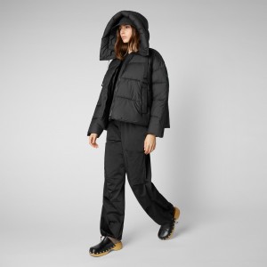 Save The Duck Keri Encapuchado Puffer Jacket Negras | OMVBJ1685
