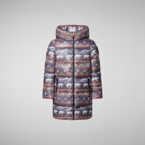 Save The Duck Lami Encapuchado Puffer Coat Arctic Bear | FKPLU5638