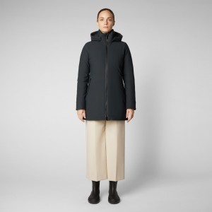 Save The Duck Lila Encapuchado Jacket Verde Negras | FMKEZ7138