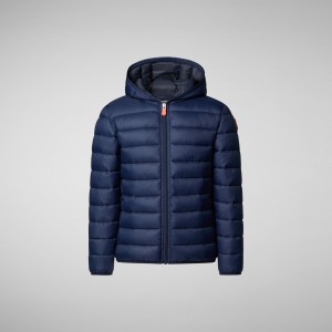 Save The Duck Lily Encapuchado Puffer Jacket Azul Marino Azules | CYJXQ8640