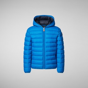 Save The Duck Lily Encapuchado Puffer Jacket Azules | GIYMO0541