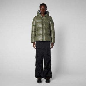 Save The Duck Lois Encapuchado Puffer Jacket Verde | QILSJ4283