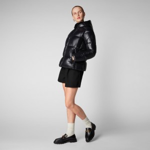 Save The Duck Lois Encapuchado Puffer Jacket Negras | JGPXY8432