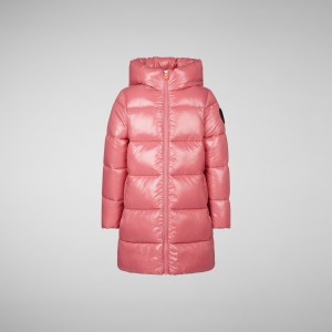 Save The Duck Millie Encapuchado Puffer Coat Rosas | XYAKS1027