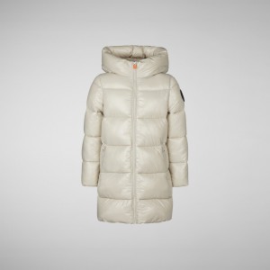 Save The Duck Millie Encapuchado Puffer Coat Beige | HJBZN4129