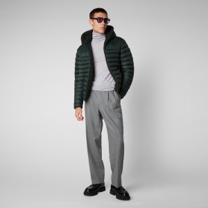Save The Duck Morus Encapuchado Jacket Verde Negras | YTIOV8746