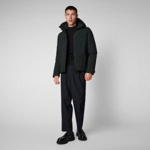 Save The Duck Obione Encapuchado Puffer Jacket Verde Negras | MGYWF0796